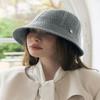Women's Half Stripe Knit Pattern Bucket Hat Gray H028