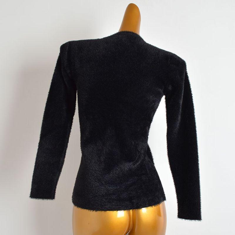 Fall and Winter New Arrival Anti-Mink Velvet Round Neck Long Sleeves Bottoming Shirt Sweaters Women's Clothing Silm Slimming Sweater Inner Wear Blouse