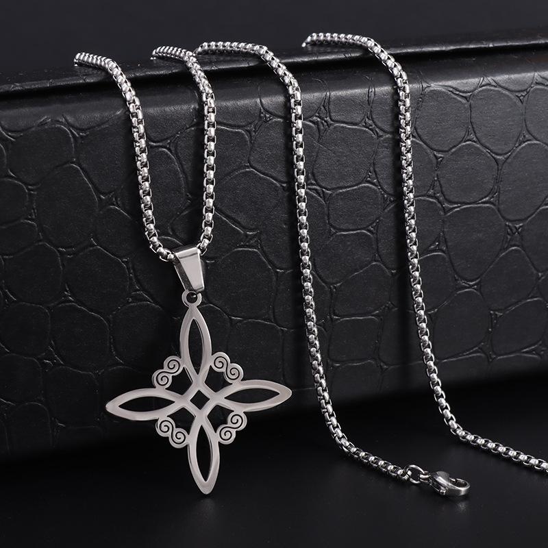 

Witch s Necklace - Simple and Versatile Stainless Steel Electroplated Jewelry Pendant Hanging Decoration Necklace срібний