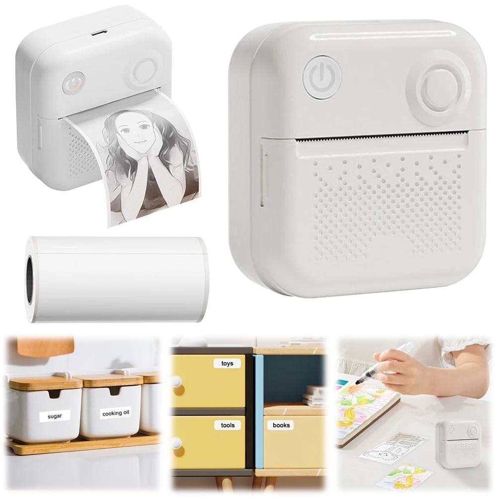 Pocket Portable Printer Wireless BT 200dpi 1000mAh Ink-Free Thermal Printing Machine with USB Cable Memo Wrong Question Printing
