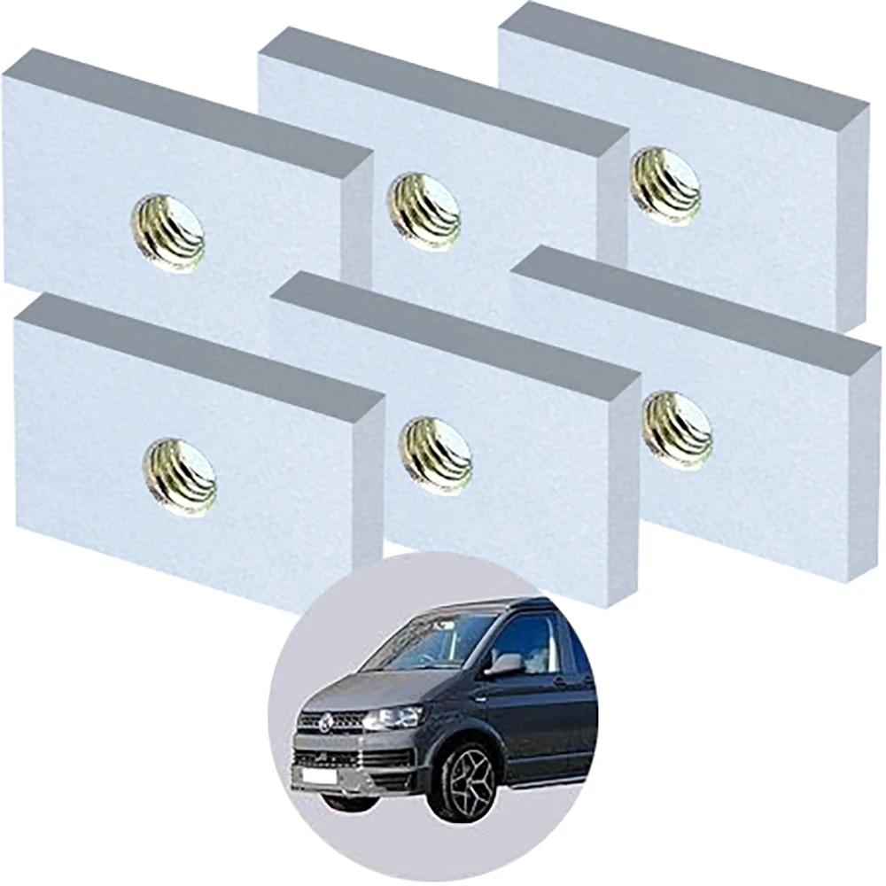 

6 шт. для VW T5 T6 T6.1 California Сталеві Трубчасті Блоки Рейки Перемикача Розетка Гайка з Різьбою M8 для Модифікації Автомобіля