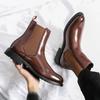 Mens Boots Classic Chelsea Boots High Quality Genuine Leather Boot British Style Business Dress Boots Men High-Top Leather Shoes