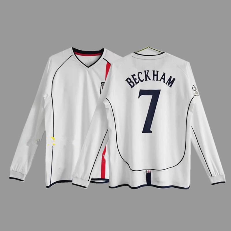 Vintage Futbol Forması Uzun Kollu Klasik Milli Takım Gömleği Beckham Zidane C Ronaldo Retro Futbol Üstü