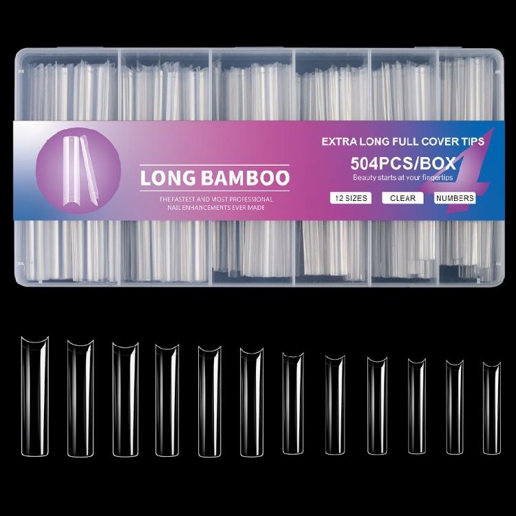 Instantly Salon Styles False Nail 504Pieces/Box Long Coffin Fake Nail Easy Fit Glamorously Nail Art for Home DIY Decors