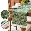 Bohemia Green Table Flag Vintage Flowers Dining TableKitchen Decoration Flag For Family Dining Table Vacation Christmas Party