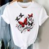 (Asian Size)  Clothing Tee Print Lady T Shirt sweet flower trend 90s Fashion Women Casual Top Short Sleeve Female Graphic T-shirts