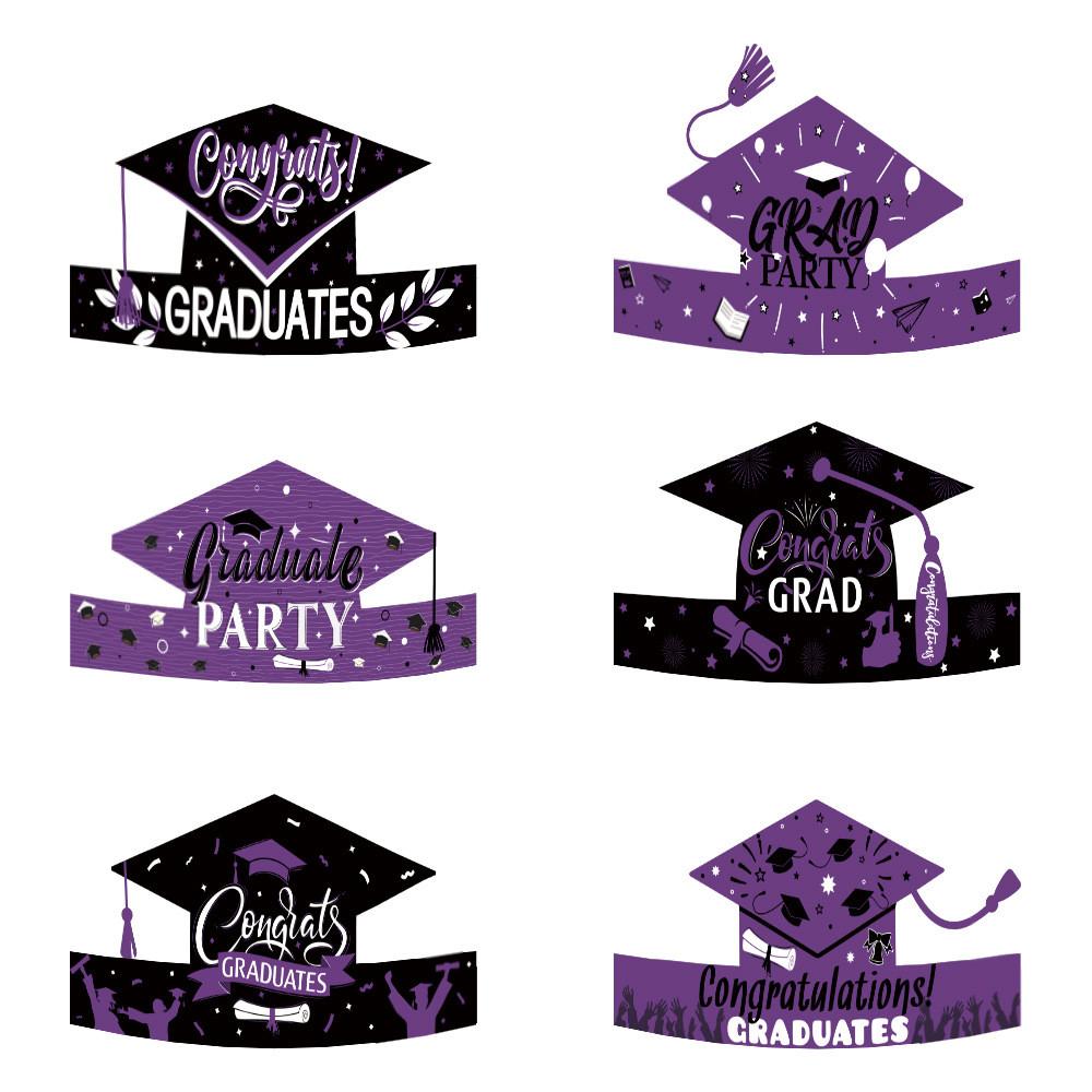Graduation Party Paper Cap With Colorful Design For Photo Booths And Decorations