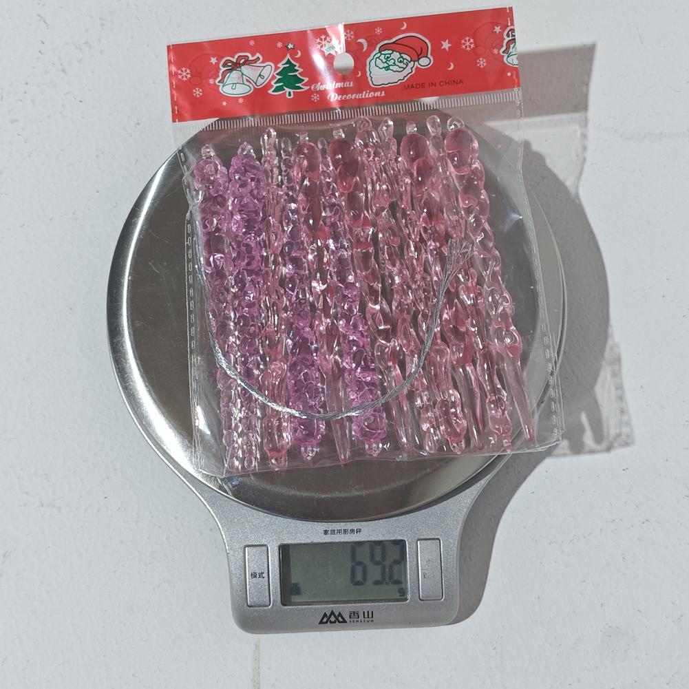 Christmas Acrylic Icicle Hanging Ornaments In Transparent Blue Pink With Realistic Ice Look For Holiday Tree Window Wall Decor