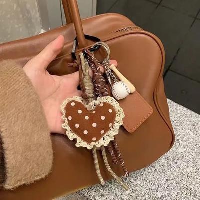 Fashion Rope Baseball Keychain Trendy Bag Hanging Lace Border Love Decoration Pendant Gift For Women