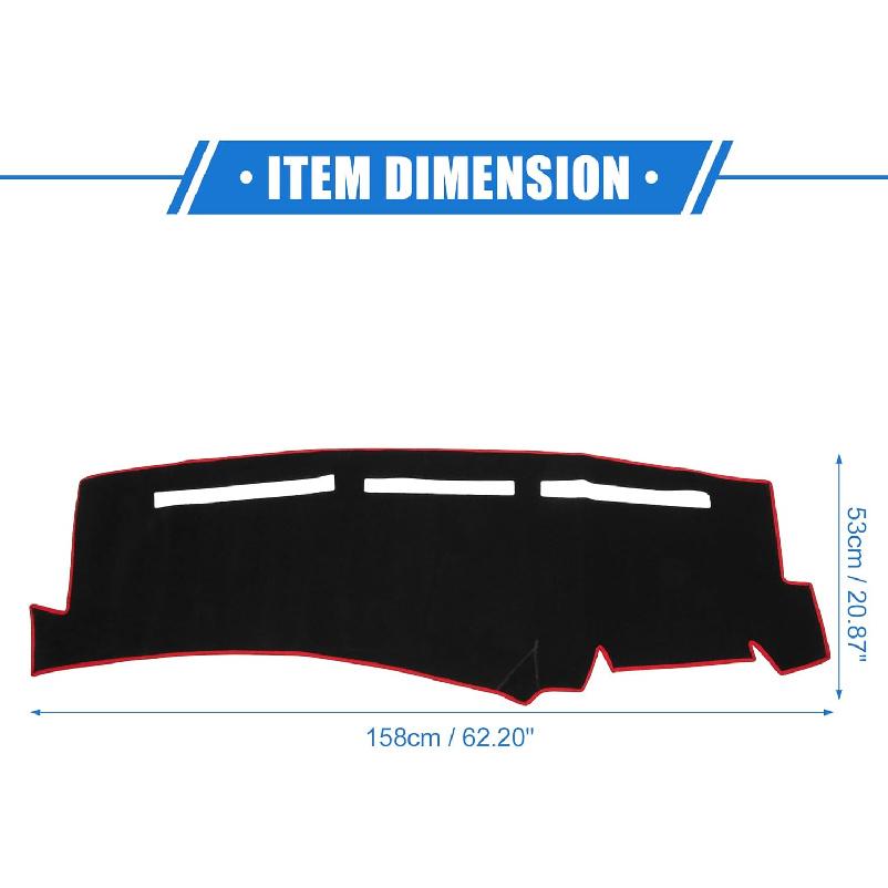 Dashboard Dash Cover Compatible for Chevy Silverado 1999-2006, Durable Polyester Red Front Dash Cover Mat