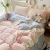 Romantic Black Bedding Set Bed Flat Sheet Pillowcase Twin Full Queen Princess Style Bed Linen Kids Girls Floral Duvet Cover