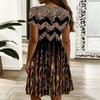 Kurvige Damen V-Ausschnitt Kurzarmkleid Vintage Blumendruck Locker geschnittenes Kleid Für Sommer-Einkäufe Und Freizeit