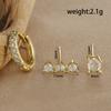 3PCS Stainless Steel Gold Color Huggie Minimal Hoop Earrings Set For Women Simple Small Zircon Piercing Earrings Fashion Jewelry