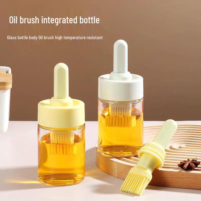 

Silicone Basting Brush with Glass Oil Dispenser Bottle