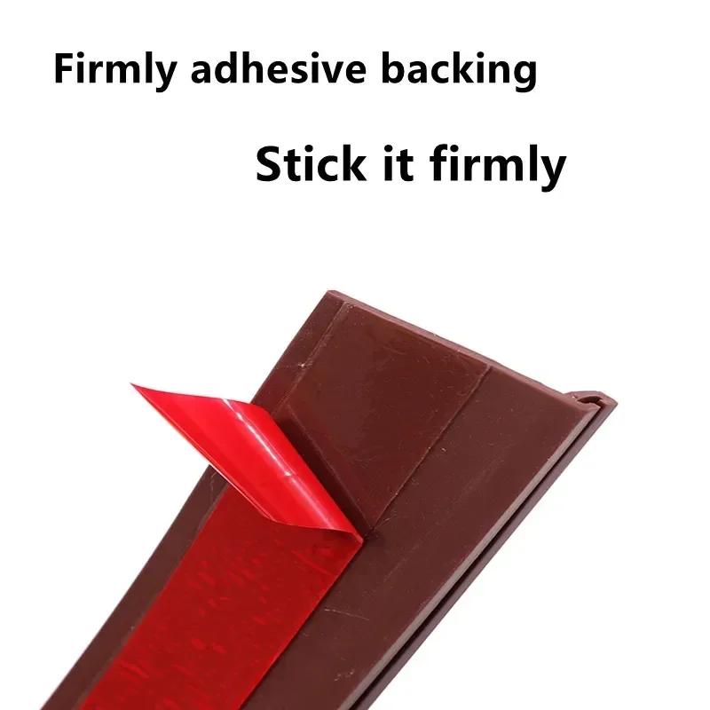 1M Silicone Door Bottom Seal Strip With Brush Weatherstrip Under Door Draft Stopper Anti-Cold Soundproof Windproof Gap Blocker