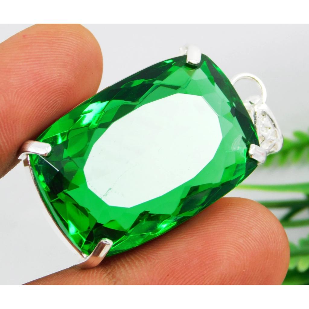 Pendant Solid Silver 86.75 Ct Natural Green Peridot Gorgeous Gemstone Certified