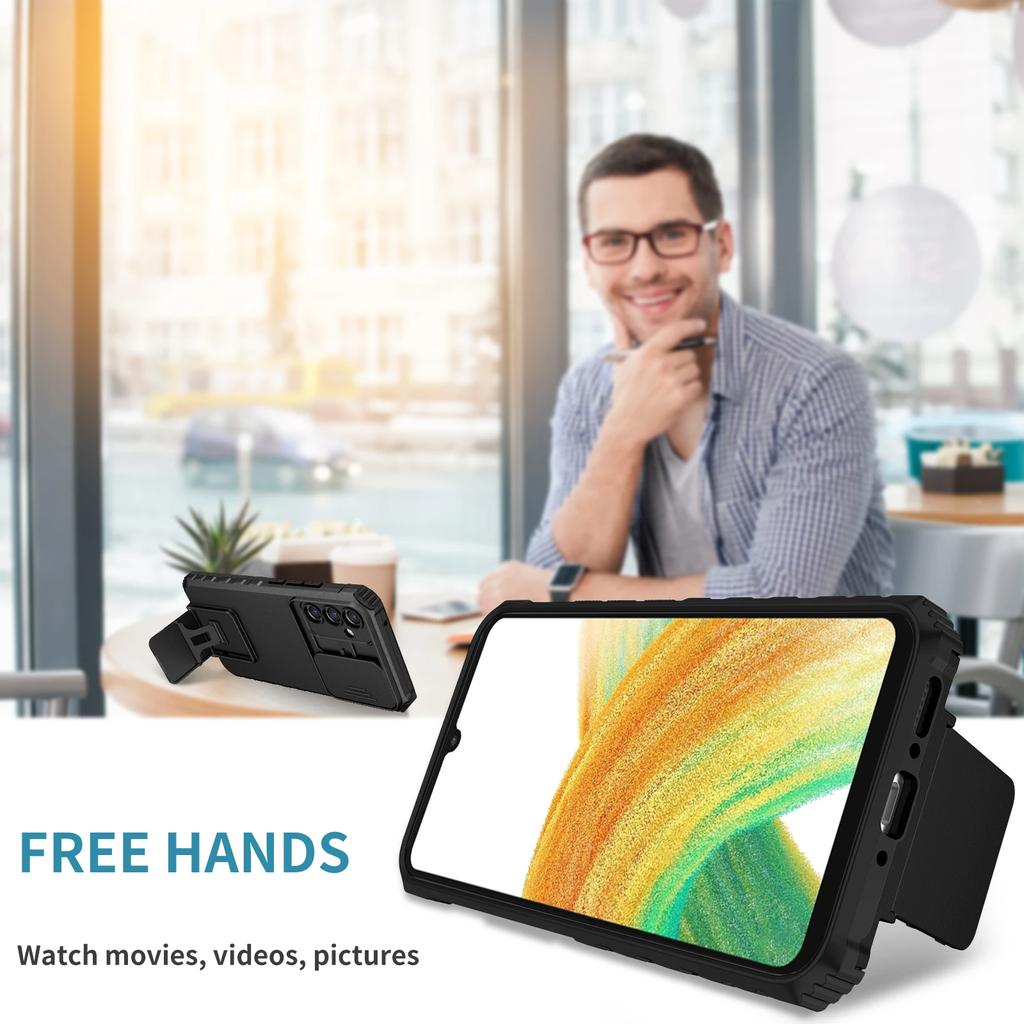 Pouzdro na ochranu objektivu fotoaparátu pro Samsung Samsung A55 A35 A54 A16 A15 A53 A52 A33 A73 Nárazuvzdorný kryt držáku stojanu Armor