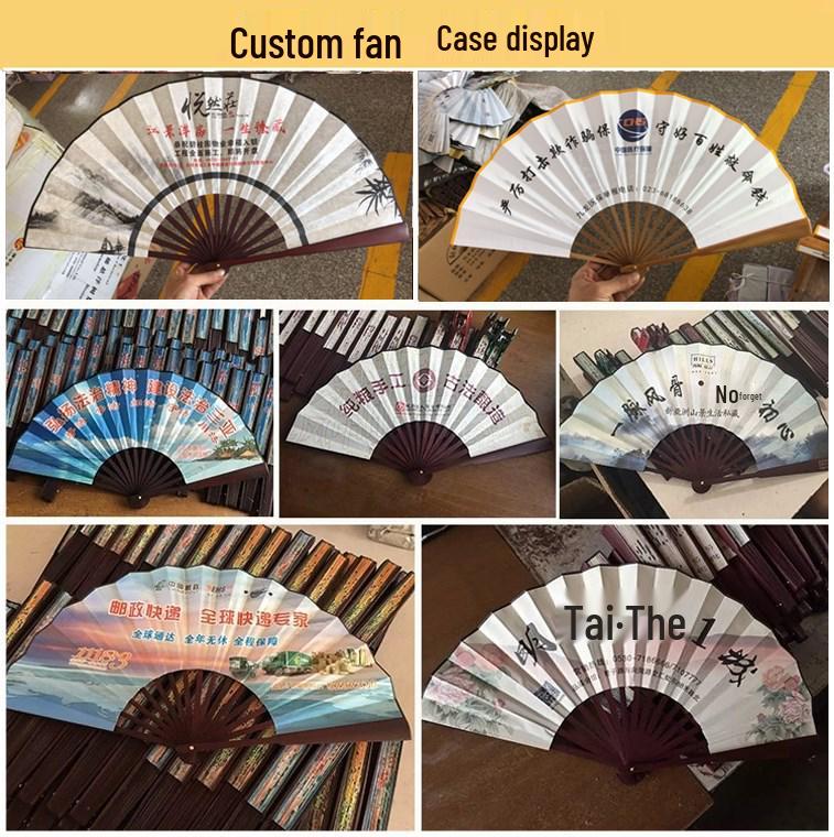 10-Inch Handmade Chinese Style Folding Fan: Custom Men's Hanfu Disco Fan