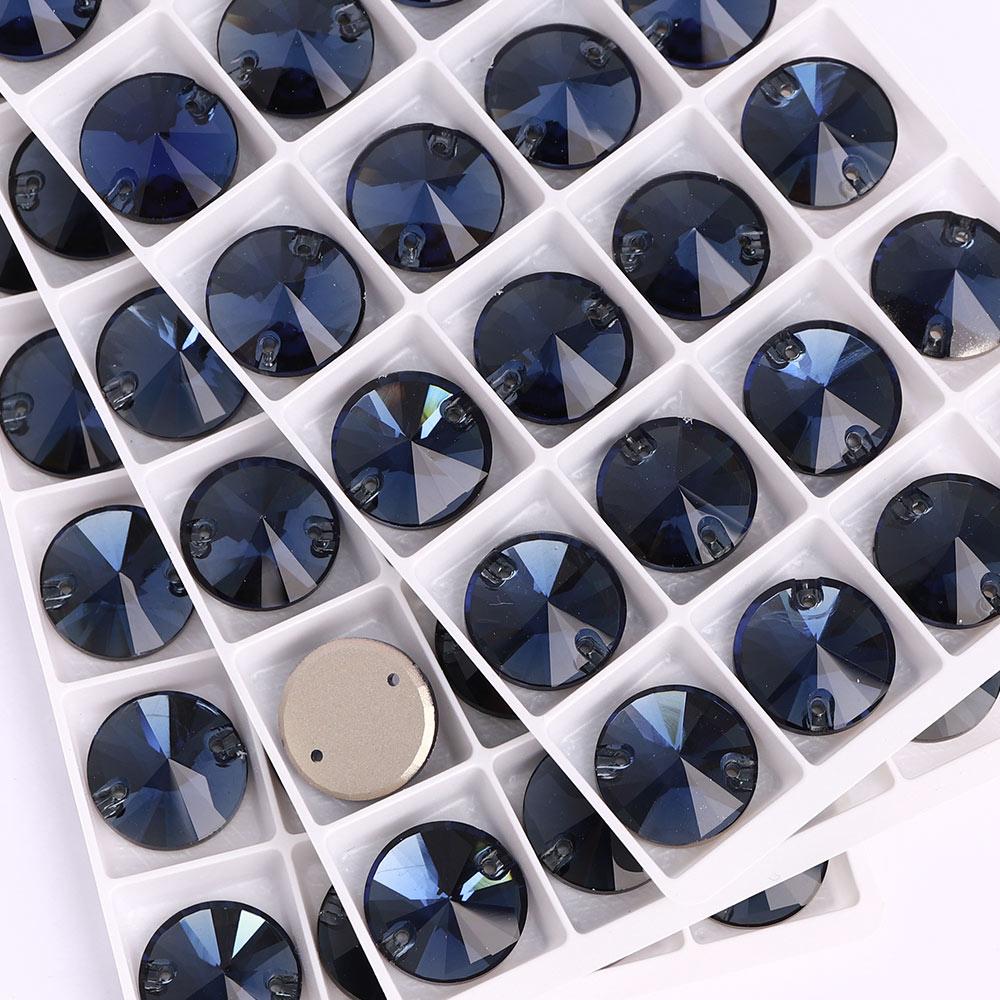 High Quality Rivoli 80+ Colors Rhinestones Crystal AB Sew-on Glass Gems Clothing Flatback Sewing Stones Women Bling Bling Shine
