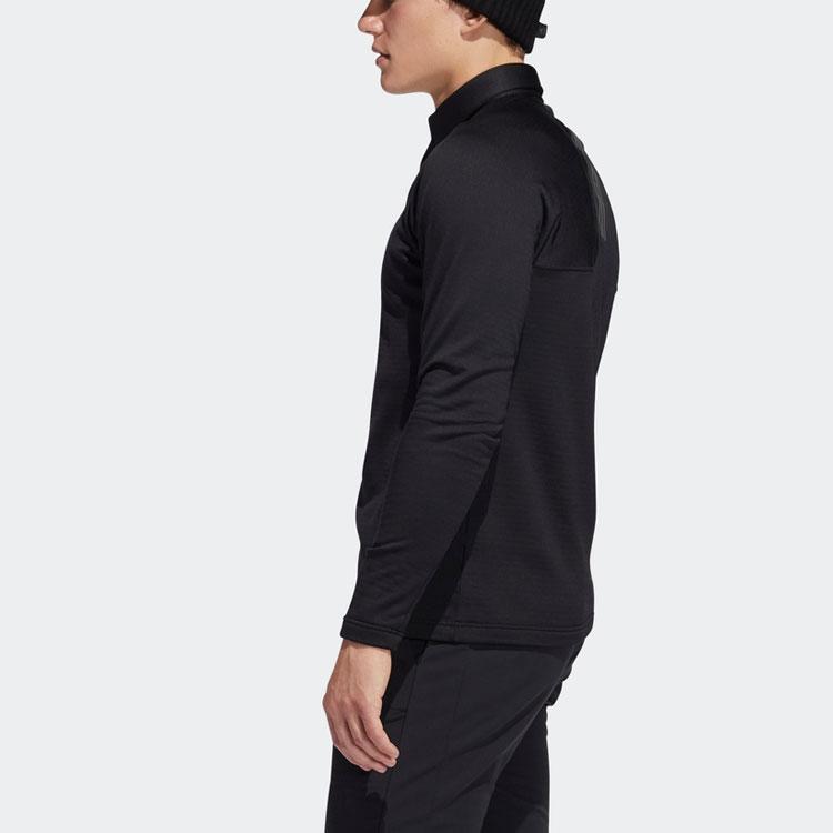 Adidas Golf Fleece Long Sleeve Polo Shirt Men Tops Black FS6850