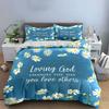 Christian Faith-Inspired Daisy Art Set For Kids' And Adults' Bedroom Decor, Exquisite Three-Piece Bedding Set Gift