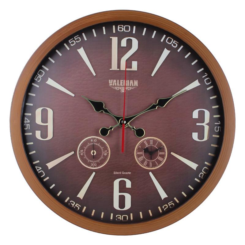 

Wood Grain Decorative Wall Clock, Silent Bedroom and Living Room Wall Clock, Ins Style Light Luxury Wall Clock Decoration 40CM [style] 2