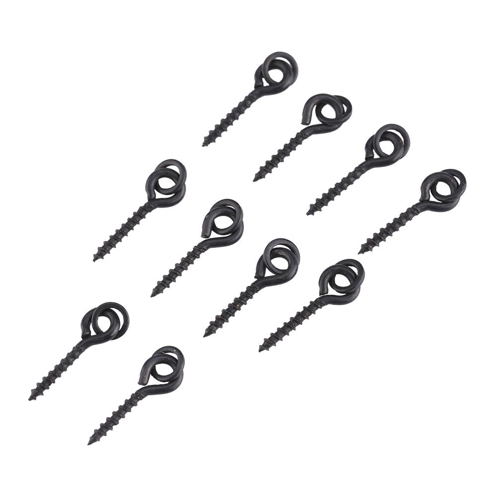 

Steel Fishing Bait Screw with Link Buckle, Terminal Hardware Accessories for -Shaped Lures, Fishing Line Connection 10 Pieces