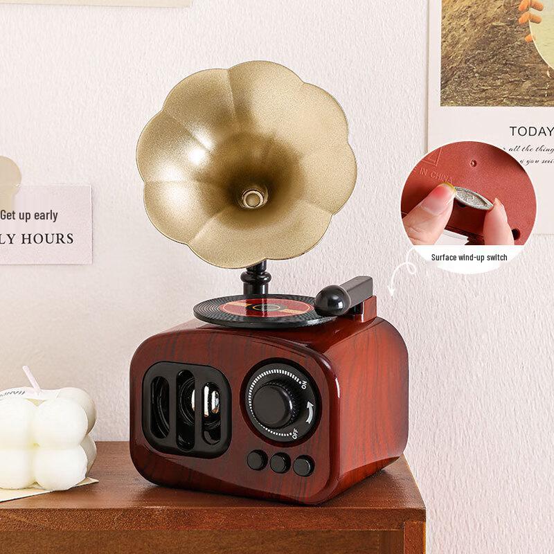 Vintage Gramophone Music Box Ornament