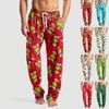 Men's Knitted Fashion Print Pocket Casual Pants Pajama Pants