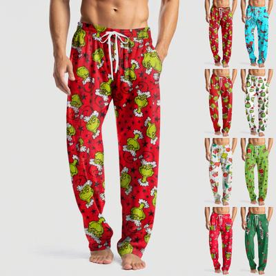 Herren Strickmode Print Tasche Freizeithose Schlafanzughose
