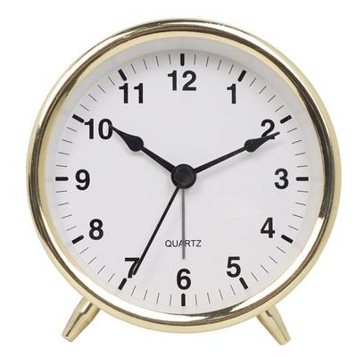 3.8inch Metal Creative Alarm Clock Small Mute Clock Night Light Bedside Clock for Bedroom