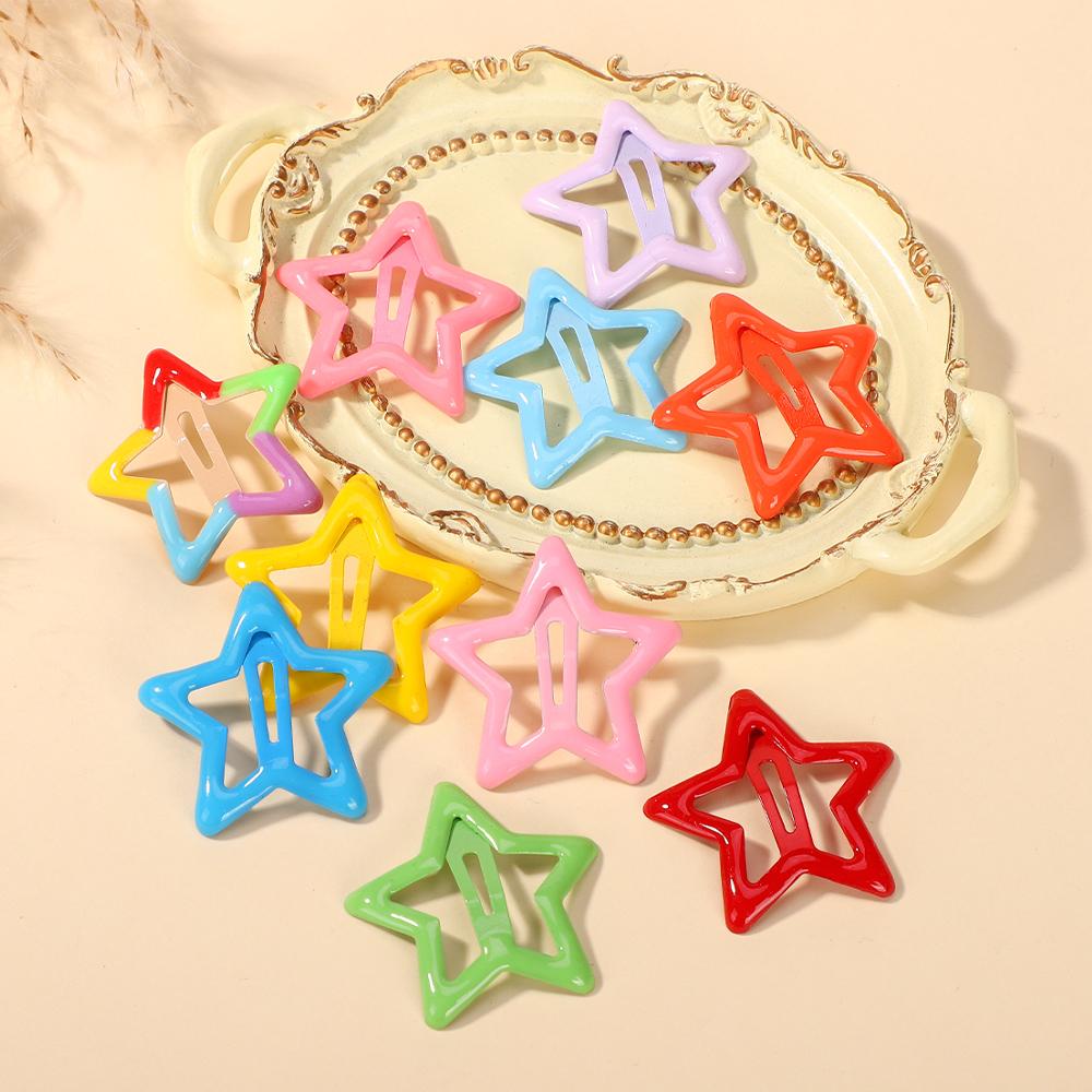 10pcs/set Cute Colorful Star Waterdrop Shape Hair Clips for Girls Children Lovely Hair Decorate Hairpins Kids Hair Accessories