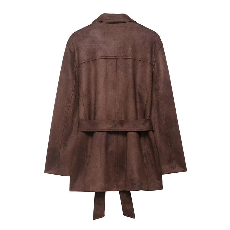 2026 Autumn Women's European-American Style Casual Belted Jacket