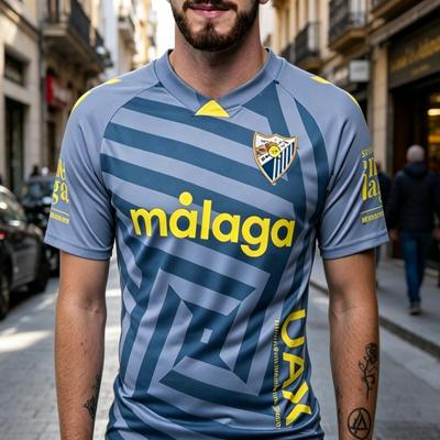 2026 Summer Malaga CF Away Soccer Jersey Men's T-shirt Casual Quick Drying Suitable for Daily and Training Wear Family Kids Tees