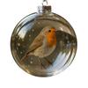Bird Christmas Ball Ornament Shatterproof Plastic Clear Ball Ornament with Lifelike Birds Holiday Hanging Baubles for Xmas Tree Decor