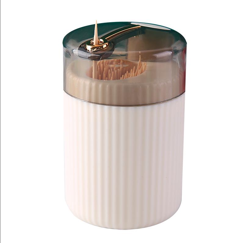 

Luxury Electroplated Automatic Toothpick Holder – Creative Press-Type Storage Jar for Living Room Gift