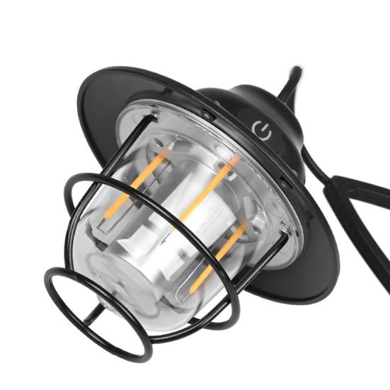 LED Camping Lantern Rechargeable Ultra-Bright Camping Light Waterproof Dimmable Hanging Retro Electric Lamp