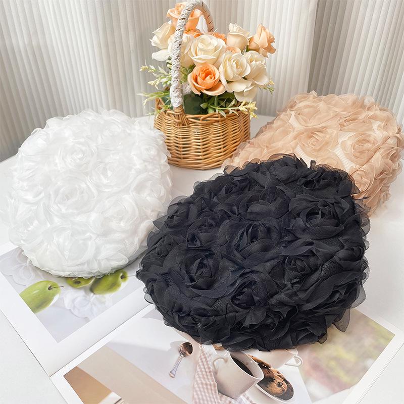 Korean Rose-Inspired Vintage Women's Beret