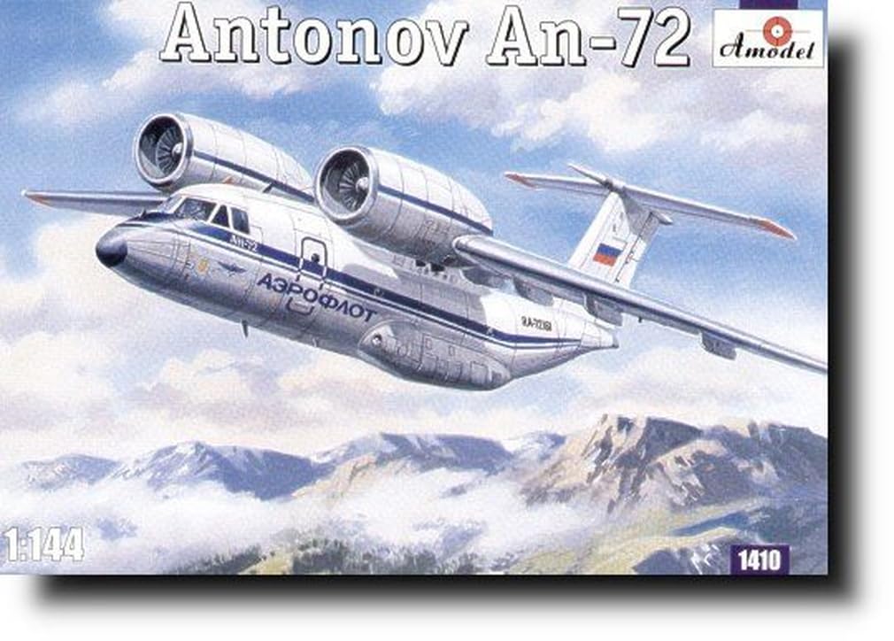 

Масштабная модель самолета Ан-72 короткого взлета, пластиковый набор AM1410 1/144 (Самолет)