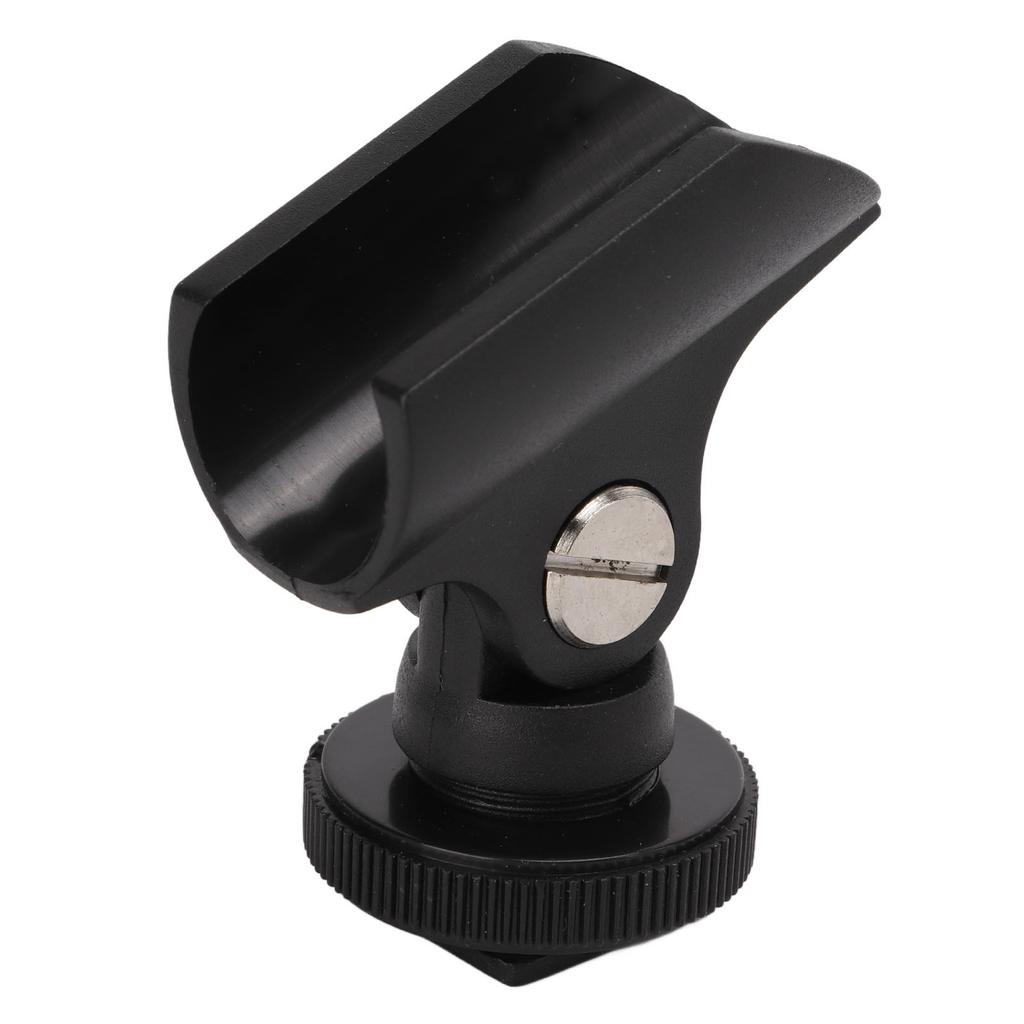 1.95cm Microphone Clip Holder Plastic Mic Clip Stand with Hot Shoe and 1 4 Inch Screw Hole for DSLR Camera
