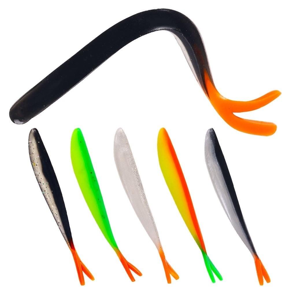 Fork-Tail Soft Silicone Fishing Lure Soft Silicone Bass Tackle Jigs Walleye Fishing