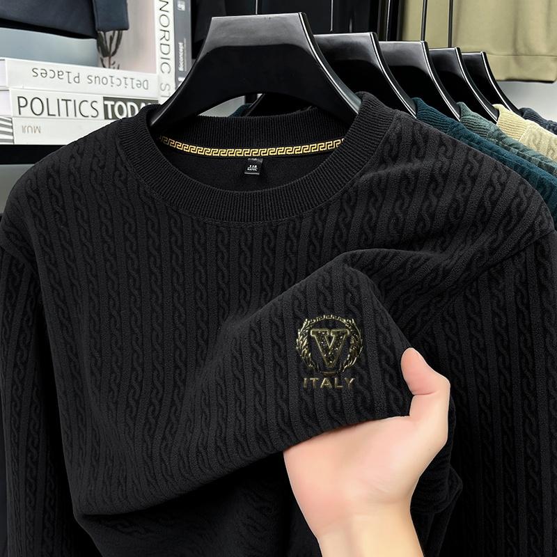 Men's O-Neck Pullover Sweatshirt Best-Seller Winter Letter Print Fleece Long-Sleeve Fashion Commute Menswear