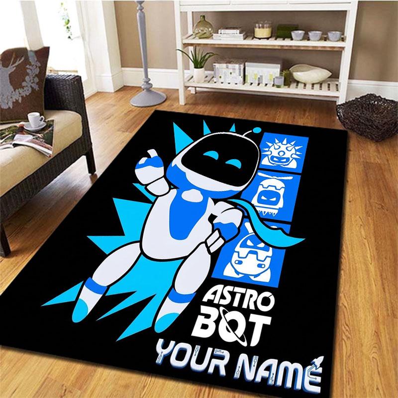 ASTRO BOT Custom Name Carpet Rug for Living Room Bedroom Home Sofa Decoration,Kids play Non-slip Floor Mat