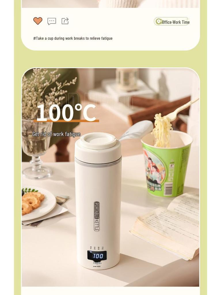 Tragbarer 110V Wasserkocher mit US-, UK-, EU-Steckern - Isolierter elektrischer Becher aus 316 Edelstahl.