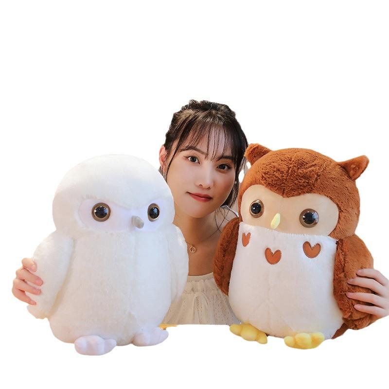 Nová plyšová hračka sova panenka polštář na spaní dětská uklidňující panenka dárek