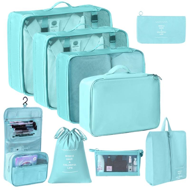 6/7/8/9/10 Pcs Set Travel Organizer Storage Bags Suitcase Packing Cubes Set Cases Portable Luggage Clothes Shoe Tidy Pouch Folding