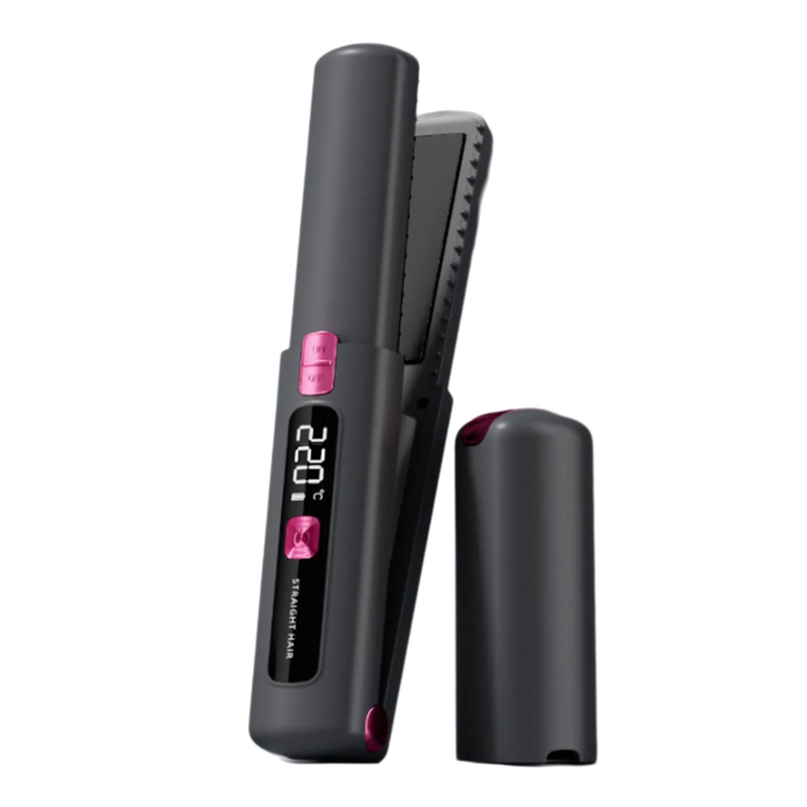 Wireless Hair Straightener And Curler Ionic Technology LCD Display Temperature Adjustment Rechargeable Portable 3