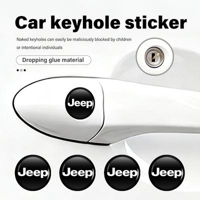 Car Logo Door Key Lock Hole Sticker Keyhole Cover Auto Accessories For Grand Cherokee Patriot Renegade Compass Wrangler
