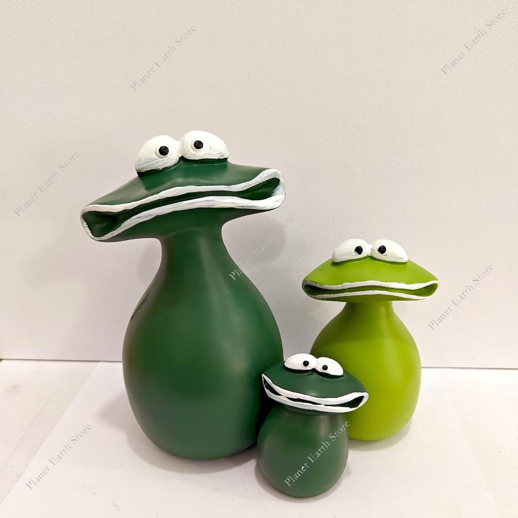 Garten Frosch Statue mit großem Maul Outdoor Frosch Dekorationen Garten zum Dekorieren Terrasse Balkon und Rasen Kreatives Tischornament NEU