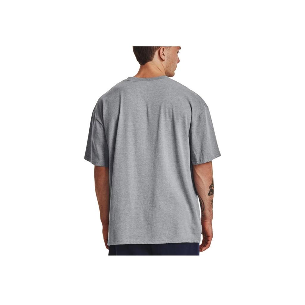 Under Armour Logo Printed Crew Neck Short Sleeve T-Shirt Men Tops Gray 1384037-035
